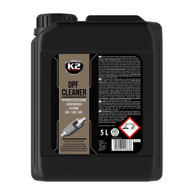 K2 DPF Cleaner 5L - Solutie spalare filtru de particule - W155 K2 DPF Cleaner 5L - Solutie spalare filtru de particule - Imagine produs K2 Auto Decontaminare