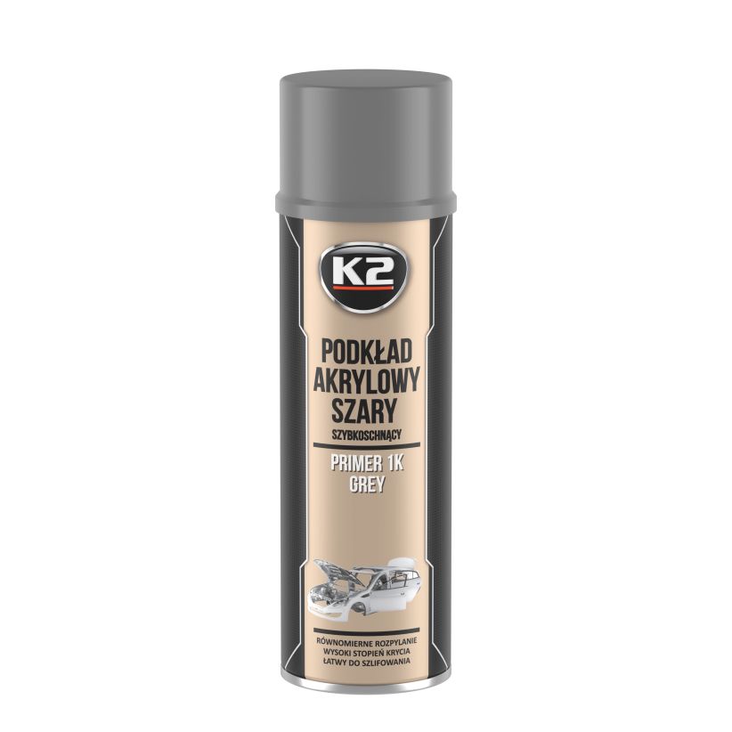 K2 Primer 1k Gri 500ml - Spray primer acrilic - L348 K2 Primer 1k Gri 500ml - Spray primer acrilic - Imagine produs K2 Auto Vopsele