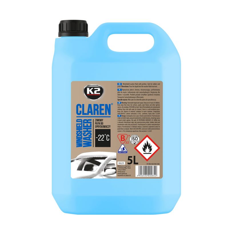 K2 Claren -22°C 5L - Solutie parbriz de iarna -22°C - K625 K2 Claren -22°C 5L - Solutie parbriz de iarna -22°C - Imagine produs K2 Auto Parbriz & Geamuri