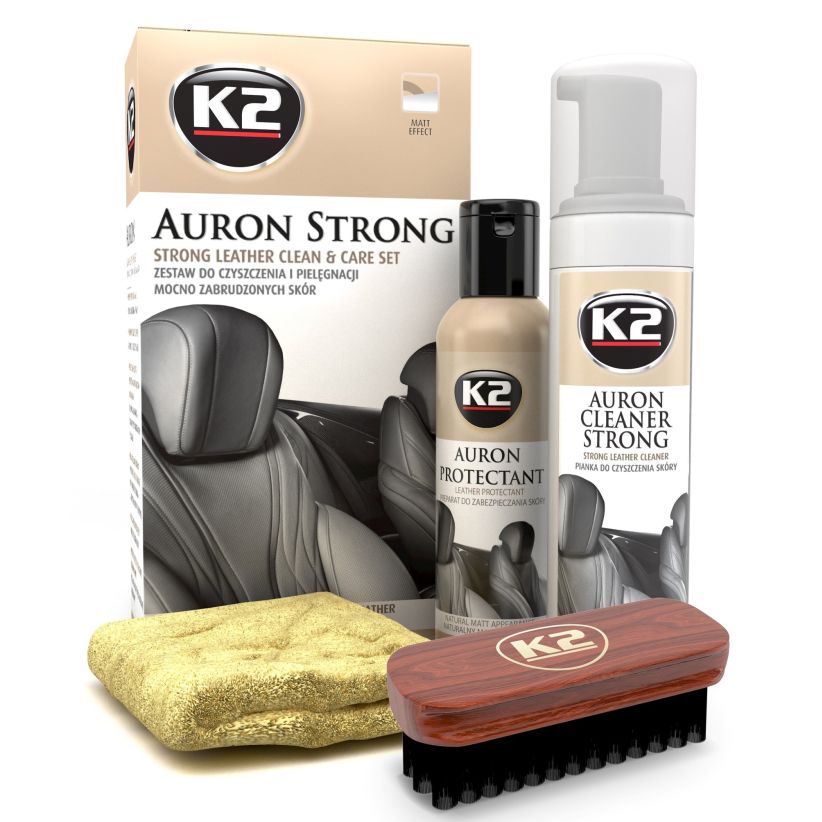 K2 Auron Strong - Set pentru curățarea și îngrijirea pielii - G421 K2 Auron Strong - Set pentru curățarea și îngrijirea pielii - Imagine produs K2 Auto Tapiterie & Bord & Coliere