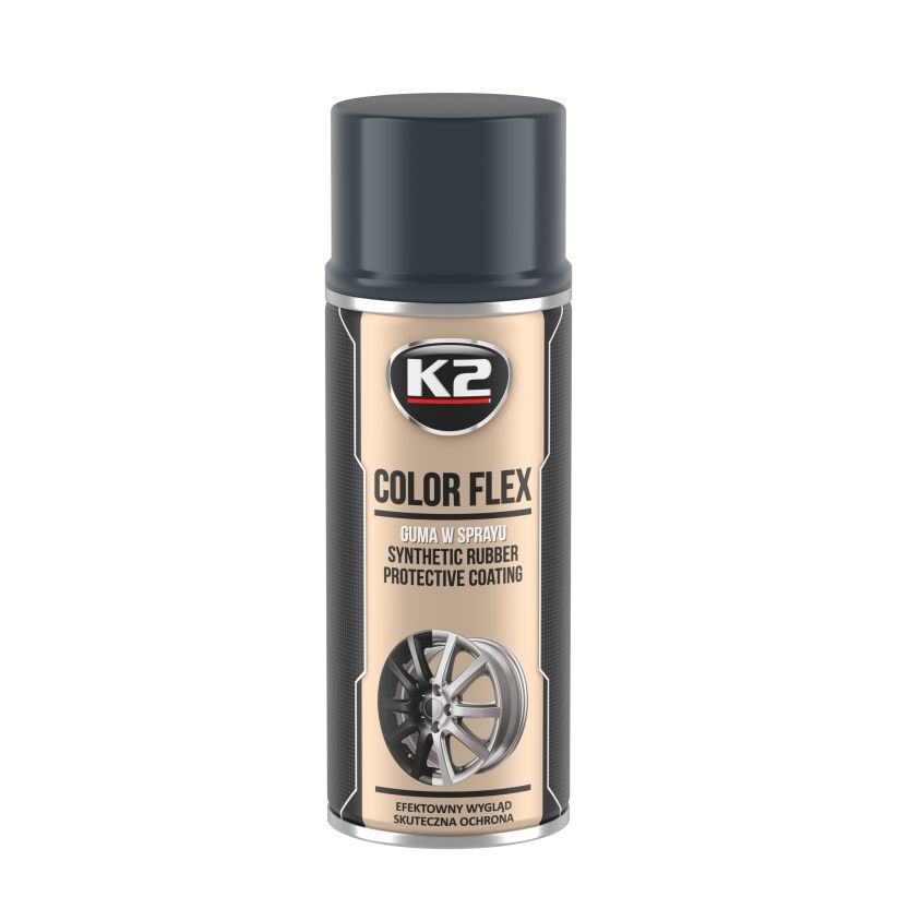 K2 Color Flex 400 ml - Vopsea cauciucata gri carbon - L343CR K2 Color Flex 400 ml - Vopsea cauciucata gri carbon - Imagine produs K2 Auto Vopsele