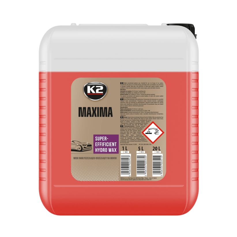 K2 Maxima 20L - Ceară hidrofoba auto - M252 K2 Maxima 20L - Ceară hidrofoba auto - Imagine produs K2 Auto Spumă & Detergent