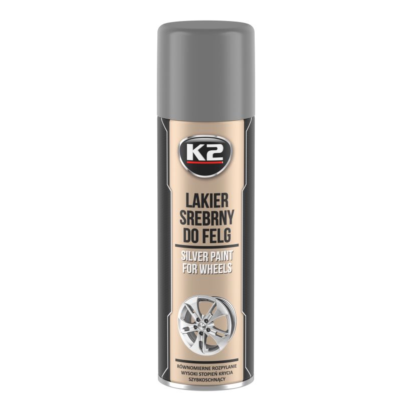K2 Spray vopsea argintie pentru vopsirea jantelor auto 500ml. - L332 K2 Spray vopsea argintie pentru vopsirea jantelor auto 500ml. - Imagine produs K2 Auto Vopsele