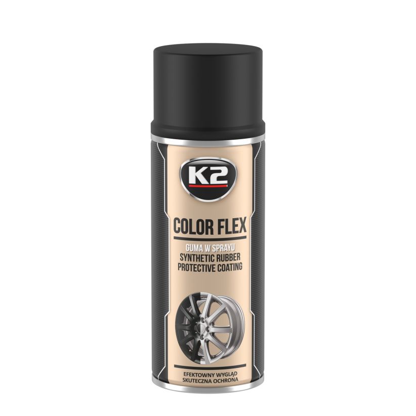 K2 Color Flex 400 ml - Vopsea cauciucata negru mat - L343CM K2 Color Flex 400 ml - Vopsea cauciucata negru mat - Imagine produs K2 Auto Vopsele