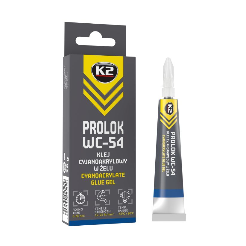 K2 PROLOK WC-54 20gr - Adeziv gel instant super glue - WC54 K2 PROLOK WC-54 20gr - Adeziv gel instant super glue - Imagine produs K2 Auto Adezivi & Etanșări