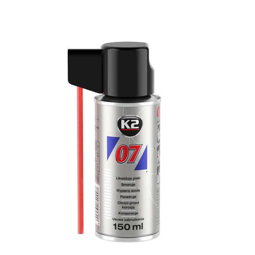 K2 07 150ml - Spray lubrifiant si penetrant - 0715 K2 07 150ml - Spray lubrifiant si penetrant - Imagine produs K2 Auto Lubrifianți & Degripanți & Degresanti