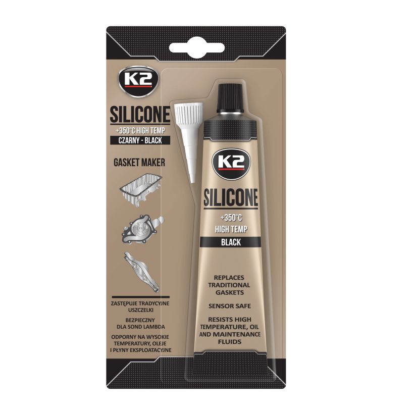 K2 Silicon etansare negru 85gr. +350°C - B210N K2 Silicon etansare negru 85gr. +350°C - Imagine produs K2 Auto Adezivi & Etanșări