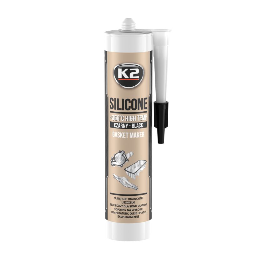 K2 Silicon etansare negru 300gr. +350°C - B200N K2 Silicon etansare negru 300gr. +350°C - Imagine produs K2 Auto Adezivi & Etanșări