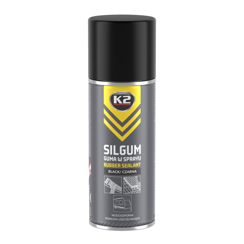K2 SILGUM negru 400ml - Spray vopsea cauciucata - B440 K2 SILGUM negru 400ml - Spray vopsea cauciucata - Imagine produs K2 Auto Adezivi & Etanșări
