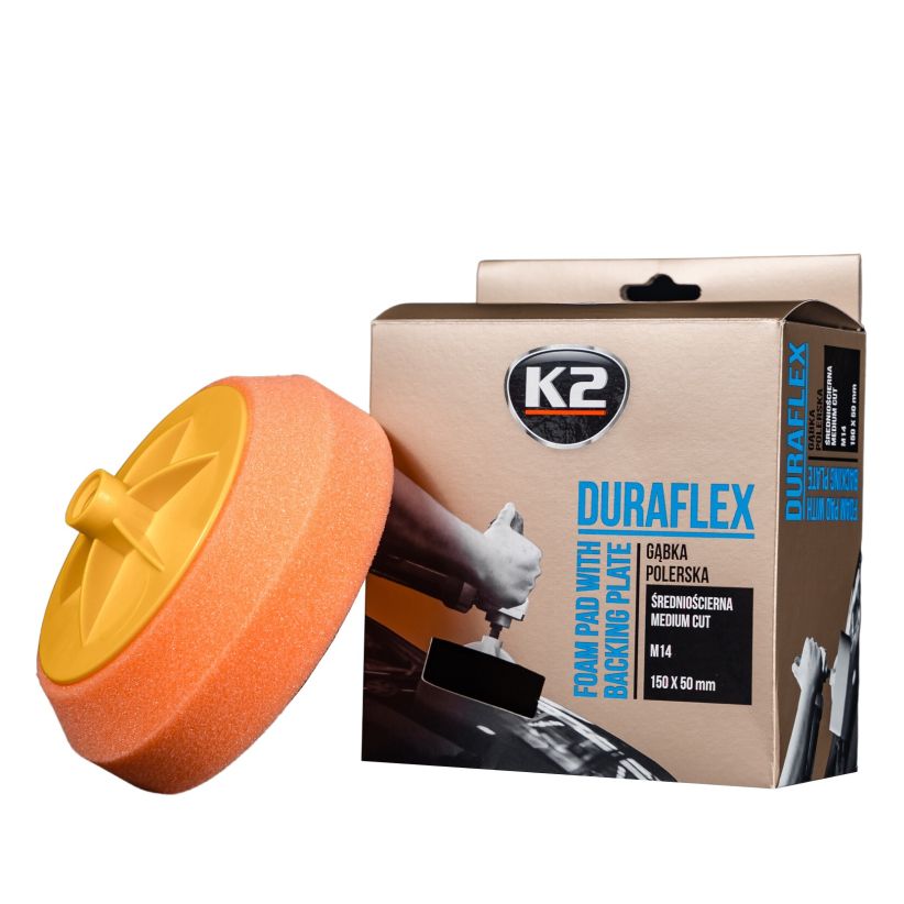 K2 Duraflex - Burete polisare mediu abraziv cu filet M14 - L642 K2 Duraflex - Burete polisare mediu abraziv cu filet M14 - Imagine produs K2 Auto Polish & Lustruire