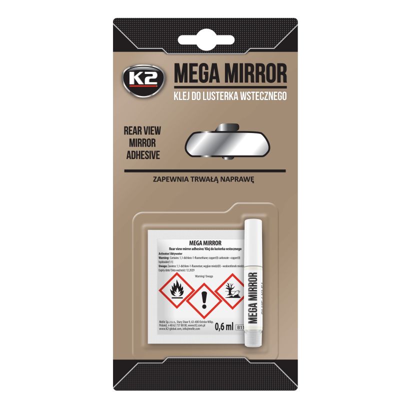 K2 Mega Mirror 6ml - Adeziv pentru oglindi retrovizoare - B110N K2 Mega Mirror 6ml - Adeziv pentru oglindi retrovizoare - Imagine produs K2 Auto Adezivi & Etanșări