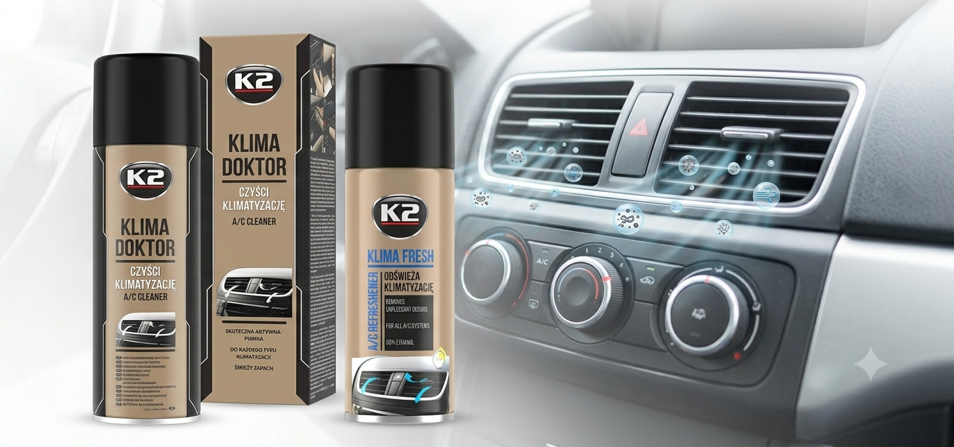 Curatare aer conditionat auto cu produse K2 Klima Fresh si Klima Doktor